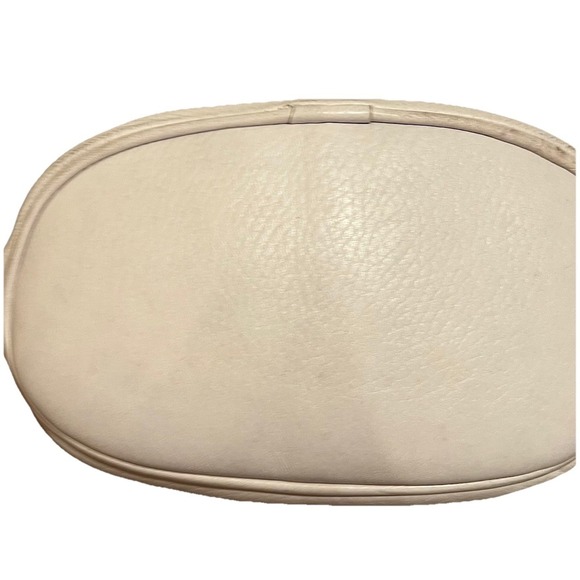 Andé Vtg Leather Bag Kiss Lock Frame White Gold Crossbody Ruffle 60s Bridal Glam - Picture 5 of 8